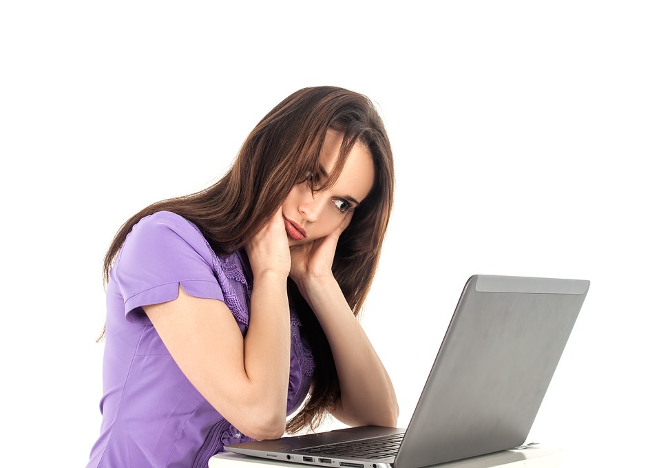 Woman Girl Work Fatigue Computer Office